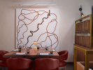 Oat Hill Trail wall art for the Four Seasons Napa Valley | Wall Sculpture in Wall Hangings by Susannah Mira. Item made of canvas with leather