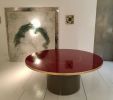 ¨Julieta¨High Gloss Round Dining Table Palm Springs Style | Tables by Jover + Valls. Item composed of brass compatible with art deco and modern style