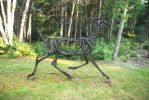 Wolves and Deer | Public Sculptures by Wendy Klemperer Art Inc | Coastal Maine Botanical Gardens in Boothbay. Item composed of steel