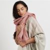 Chive Pink Green Merino Handloom Throw | Linens & Bedding by Studio Variously. Item compatible with contemporary and modern style