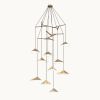Emily V10 Pendant Light – Gold Semi-Matte | Chandeliers by MOSS Objects. Item made of oak wood with steel works with contemporary & modern style
