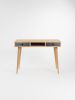 KUUB - Office table, small desk, bureau, with black drawers | Tables by Mo Woodwork. Item composed of oak wood in minimalism or mid century modern style