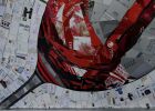 Splash - recycled plastic hotel key mosaic art piece | Art & Wall Decor by Rochelle Rose Schueler - Wild Rose Artworks LLC. Item composed of synthetic