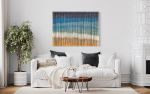 Textile Coastal Fiber Art, WAVES Ocean Wall Hanging | Dyed | Tapestry in Wall Hangings by Wallflowers Hanging Art. Item made of wood & wool compatible with boho and country & farmhouse style