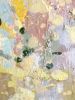 "Champagne and Flowers" Original Painting | Oil And Acrylic Painting in Paintings by Jessalin Beutler. Item made of canvas with paper works with contemporary & eclectic & maximalism style