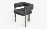 Sui Dining Chair With Static Painted Metal Leg | Chairs by LAGU. Item composed of fabric and metal in minimalism or modern style