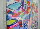 Party in August | Oil And Acrylic Painting in Paintings by Claire Desjardins. Item made of canvas