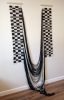 Melt double panel checker Art | Tapestry in Wall Hangings by Ama Fiber Art. Item made of cotton works with minimalism & mid century modern style