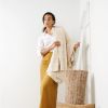 Sea Shell White Hand Woven Cotton Textured  Throw | Linens & Bedding by Studio Variously. Item composed of cotton
