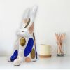Disapproving Bunny-Dottie | Sculptures by Fuzz E. Grant. Item made of stoneware with synthetic