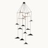 Emily V10 Pendant Light – White Semi-Matte | Chandeliers by MOSS Objects. Item composed of oak wood and steel in contemporary or modern style