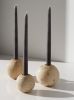 Dots candle holder - bougeoir #2 | Decorative Objects by Nadine Hajjar Studio. Item composed of wood and brass in minimalism or contemporary style