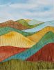 The Shape of the Land. Hand-embroidered Watercolor | Watercolor Painting in Paintings by Laila Vazquez. Item made of cotton with paper works with mid century modern & contemporary style