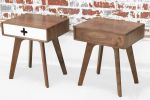 Nightstand Plus - Mid Century Modern Walnut Nightstand | Storage by Max Moody Design. Item composed of maple wood