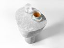 White Stone Side Table - Plinth Series in Bio Concrete | Tables by Donatas Žukauskas. Item made of concrete & paper compatible with minimalism and contemporary style