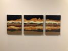 Foothills in Moonlight I-III | Mixed Media by Lorelle Rau Studios | PacificSource Health Plans in Springfield. Item composed of wood and paper