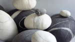 Set of felted wool stones "NOW" | Benches & Ottomans by KATSU. Item made of cotton