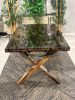 Bark & Moss Epoxy Resin Dining - Conference Room Table | Dining Table in Tables by Tinella Wood. Item composed of oak wood in minimalism or art deco style