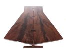 6 foot bookmatched Walnut Slab knockdown trestle table | Desk in Tables by GideonRettichWoodworker. Item made of walnut compatible with minimalism and mid century modern style