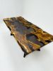 Dark Gray Epoxy Resin Dining Table - Olive Wood Custom Table | Tables by Tinella Collection. Item made of wood works with minimalism & art deco style