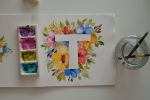 Orig. Watercolor Painting/Custom Monogram Floral Watercolor | Paintings by Mira's Craft. Item made of paper