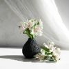 Rounded Vase in Textured Carbon Black Concrete | Vases & Vessels by Carolyn Powers Designs. Item composed of concrete and glass in minimalism or contemporary style