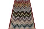 Vintage Moroccan Runner Rag Rug with Multicolor Chevron | Area Rug in Rugs by Rug and Kilim