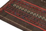 Vintage Persian Kilim Runner in Aubergine with Red Stripes | Area Rug in Rugs by Rug and Kilim