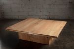 Natural Red Oak Square Coffee Table | Tables by Aeterna Furniture. Item composed of oak wood