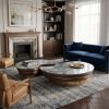 Starry Blue Marble Walnut Spiral Nesting Coffee Table Set | Tables by Dynasty Artisan. Item made of wood with marble works with minimalism & contemporary style
