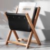 Magazine and Newspaper Holder, Wood&Leather Storage, Black | Storage Stand in Storage by Halohope Design. Item made of wood with leather works with minimalism & mid century modern style