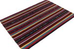 1950s Vintage chaput Kilim rug in Polychromatic Stripe | Area Rug in Rugs by Rug and Kilim