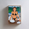 Woman in Black Bikini | Oil And Acrylic Painting in Paintings by Berezart. Item made of canvas compatible with contemporary and mediterranean style