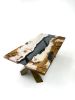 Glass River Dining Room Table - Custom Natural Wood Table | Dining Table in Tables by Tinella Collection. Item made of wood with glass works with contemporary & art deco style