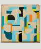 Circle in Circle maze blue | Oil And Acrylic Painting in Paintings by Ronald Hunter. Item made of canvas with synthetic works with modern style