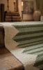 Handwoven Wool Green Stripe Stair Runner Rug | Rugs by Evergreen Carpets. Item made of wool works with boho & minimalism style