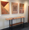 Pieced top Entryway Table & Wall Art | Console Table in Tables by Basemeant WRX | Randolph Township Free Public Library in Randolph. Item composed of wood & steel