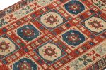 1950s Vintage Kazak rug in Red, Beige and Blue Tribal | Area Rug in Rugs by Rug and Kilim