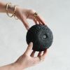 Sphere Bud Vase in Textured Carbon Black Concrete | Vases & Vessels by Carolyn Powers Designs. Item composed of concrete and glass in minimalism or contemporary style