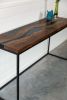 Bastogne Walnut Live Edge Resin Console Table | Resin Desk | | Tables by SAW Live Edge. Item composed of walnut and synthetic