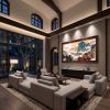 Hand-Painted Autumn Colors: Blue and Green Silk/Xuan Art | Oil And Acrylic Painting in Paintings by Dynasty Artisan. Item composed of wood and fabric in contemporary or eclectic & maximalism style