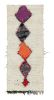 Vintage Moroccan Runner Rug in White with Multicolor Lozenge | Area Rug in Rugs by Rug and Kilim