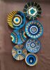 Evil Eye Wall Plates Set Of 7 | Decorative Plate in Decorative Objects by Sarmal Design. Item composed of cotton and synthetic in boho or contemporary style