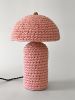 The Knitty Table Lamp in Light Pink | Lamps by Meg Morrison. Item composed of fabric and ceramic in boho or mid century modern style