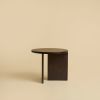 Round Side Table in Smoked Oak - KUME Series by Lebanto | Tables by Lebanto. Item composed of oak wood in minimalism or contemporary style