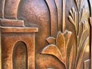 Copper Flower Relief Wall Sculpture | Wall Hangings by Element 29 Metalcraft. Item made of copper works with contemporary & art deco style