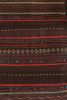 Vintage Persian Kilim Runner in Aubergine with Red Stripes | Area Rug in Rugs by Rug and Kilim