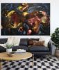 Rhapsody Blue III | Oil And Acrylic Painting in Paintings by Elisa Gomez Art. Item composed of canvas in contemporary or eclectic & maximalism style