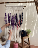 Macrame Wall Hanging, Boho Wall Decor, Yarn Tapestry | Wall Hangings by Sepi. Item made of bamboo & cotton compatible with boho and country & farmhouse style