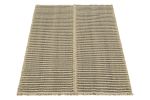 Contemporary Square Kilim in Gray and Beige Textural Stripes | Area Rug in Rugs by Rug and Kilim. Item made of wool